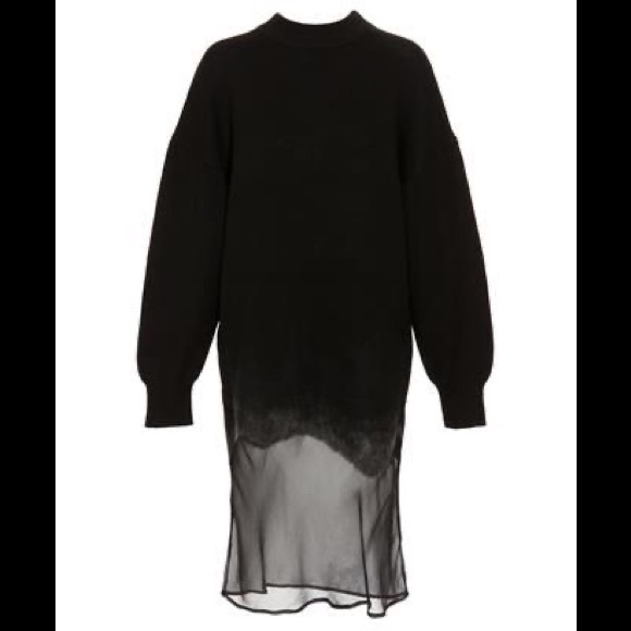 Alexander Wang Dresses & Skirts - NWOT ALEXANDER WANG Sustainable Mixed Media Silk/Wool Dress XS